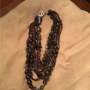 Banana Republic Multi-Strand Necklace - Black and Brown